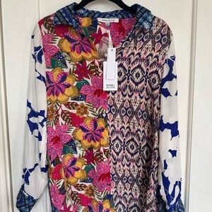 Rose & Olive Multicolor Floral & Abstract Blouse – NWT | Size Small